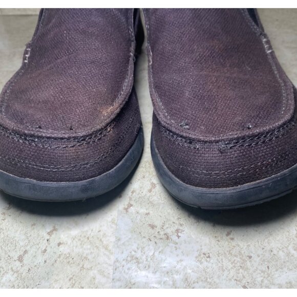 Crocs Canvas Slip On Loafers Brown Mens Shoes Comfort Casual - Picture 2 of 8
